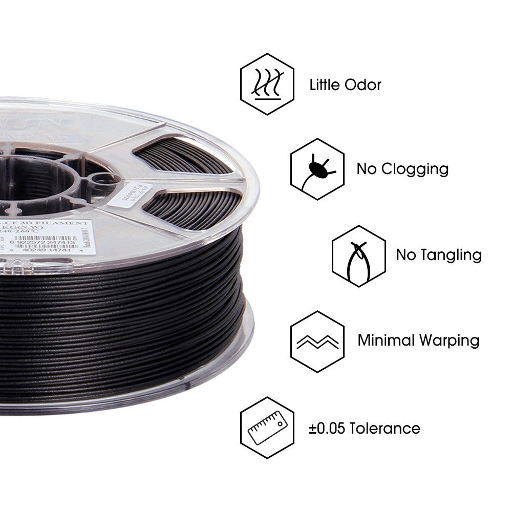 Esun PA-CF Carbon Fiber Filled Nylon 3D Printer Filament 1kg 1.75mm